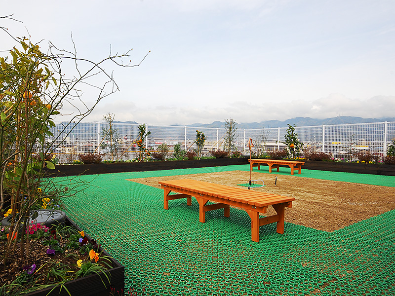 富士山の見える屋上庭園